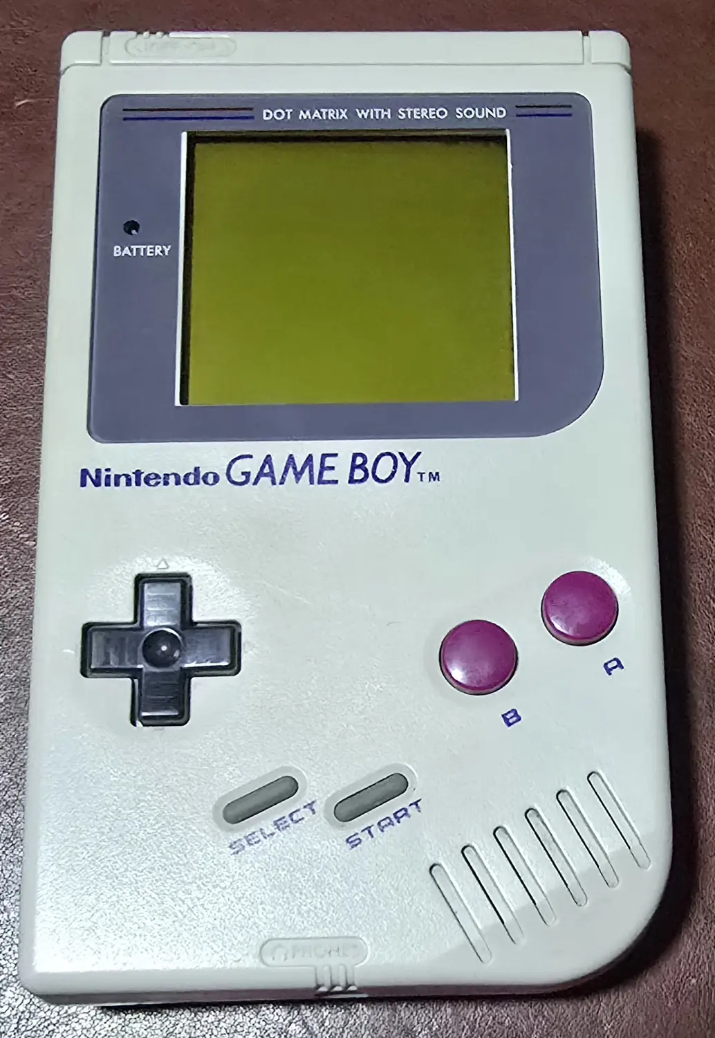 Front of the second restored Game Boy DMG-01, serial G29120585